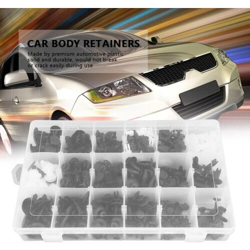 415pcs 18 Sizes Assorted Clip Trim Car Push Pin Rivet Bumper Car Door Panel Retainer Accessory With Screwdriver​​ Plastic Box