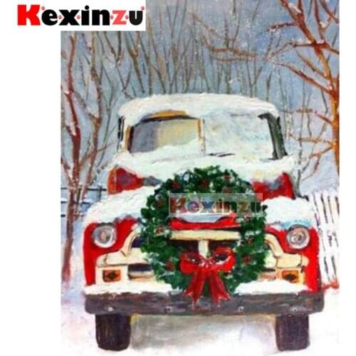 5D DIY Full Square/Round Drill Diamond Painting Kit "Christmas car" Embroidery Mosaic Cross Stitch Stickers Decor Gift Xsd
