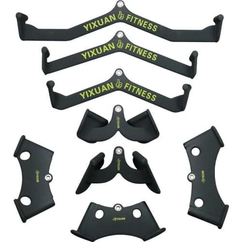 8 types T-Bar V-Bar Steel Pully Cable Fitness Hand Grips For Lat Pull Down Rowing Machine Accessories Gym Home