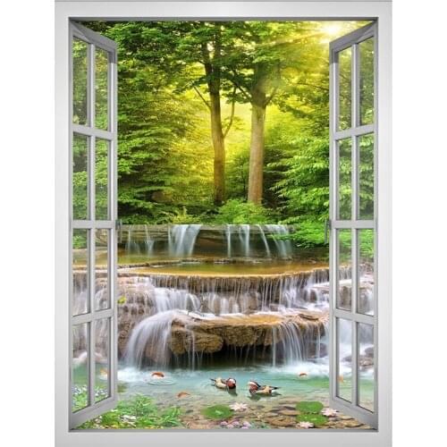 Dpsprue 5D DIY Full Square Drill Diamond Painting Scenery Window Daimond Mosaic Diamant Embroidery Wedding Room Decoration 01