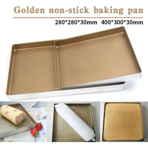 Non Stick Golden Color Cookies Baking Tray Teflon Coating Aluminium Alloy Sheet Pan Bakeware Tool Oven