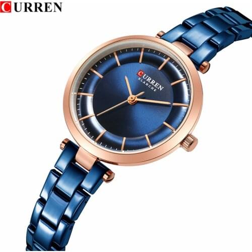 2019 New Arrivals CURREN Ladies Minimalistic Slim Steel Watch Female Casual Dress Blue Quartz Clocks Charm Gift zegarek damski