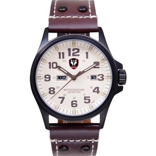 Hnlgnox Men Pillot Watch Mens Tritium Watches Military T25 Luminous Sport 200M Waterproof Quartz Wristwatch Dual Calendar Black