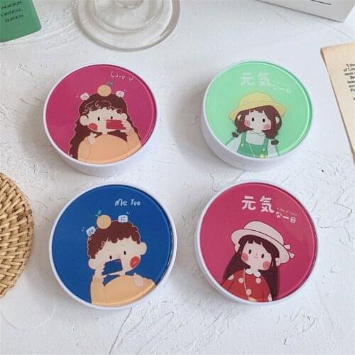Japanese Genki Boy Contact Lens Case With Mirror Cute Girl Lens Container Portable Travel Lens Case Can As Gift