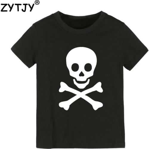 Skull Print Kids tshirt Boy Girl t shirt For Children Toddler Clothes Funny Top Tees Drop Ship Y-42