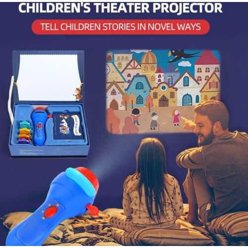 Childrens Toy Storybook Torch Projector Preschool Fairy Tale Cartoon Baby Toys Educational Toys Night Light Up Lamp Gift