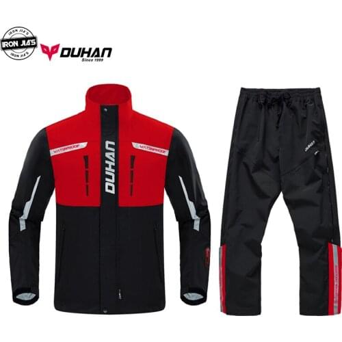 Motorcycle Raincoat Waterproof Rain Pants Poncho Motorcycle Rain Jacket Reflective Motorbike Scooter Riding Breathable Rain Suit