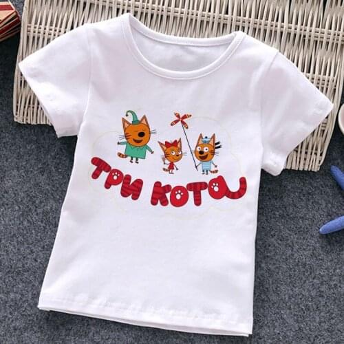 Tshirt For Girls Mihao Family Pattern Tshirt For Summer Three Kittens Anime Baby Funny Plain Street Short Sleeve Unisex Clothing