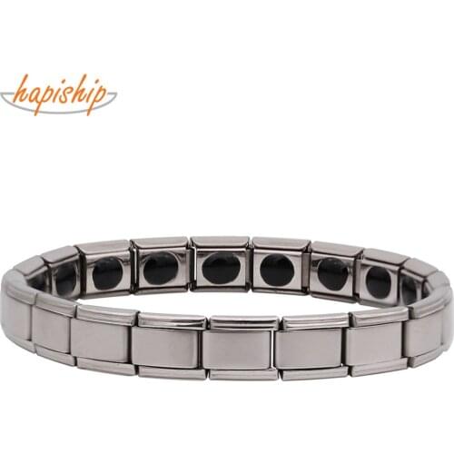 Hapiship New 9mm Width Fashion Womens 20 Germanium Titanium Energy Bracelet Power Bangle Gift For Women GE-20-S