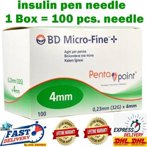 Insulin pen needle 0.23mm ( 32 G ) x 4mm BD Micro-Fine disposable sterile injection insulin pen needle