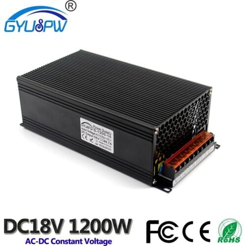 Switching Power Supply DC18V 66.7A 1200W Transformers 110V 220V AC TO DC 18V SMPS for LED Strip Lamp Light CNC CCTV Motor DIY