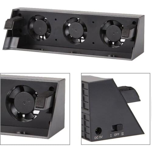 PS4 Slim Cooler For Playstation 4 Slim Cooling Fans Super Turbo USB External 3 Fans Heat Sink Radiator Game Accessories