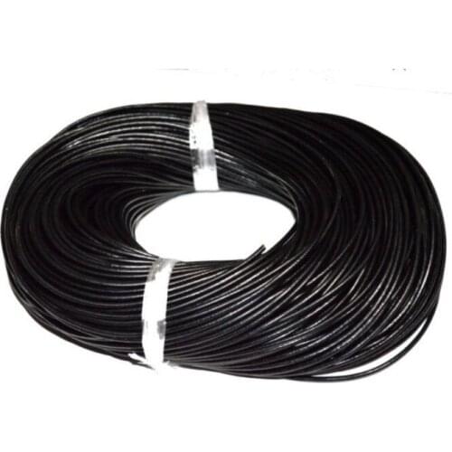 Yrt3t 1 5mm Black Hot Free shiping Genuine Round 100% COW Real Leather Jewelry Cord String For Bracelet & Necklace