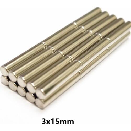 Micro Magnet Diameter 3mm 15 mm Precision Cylinder Pins Medical Neodymium Sensor Mini Metal Magnetic Stick 3x15 mm