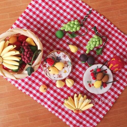 Dollhouse Miniature Fruit Models for Kitchen Supermarket Miniaturized Toys Pocket Food Accessories