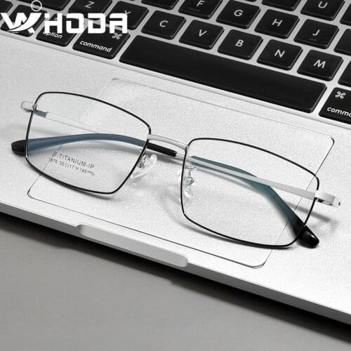 Pure β Titanium Male Business Square Optical Full Frame Glasses, Mens Glasses Frames for Prescription Myopia Hyperopia F1876