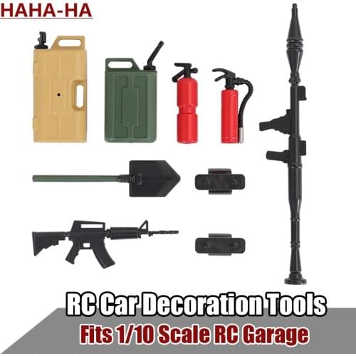 RC Car Decoration Tools Set Kit Fire Extinguisher Shovel Jerry Can Toy for RC Crawler Truck SCX10 TRX4 D90 CC01 TF2