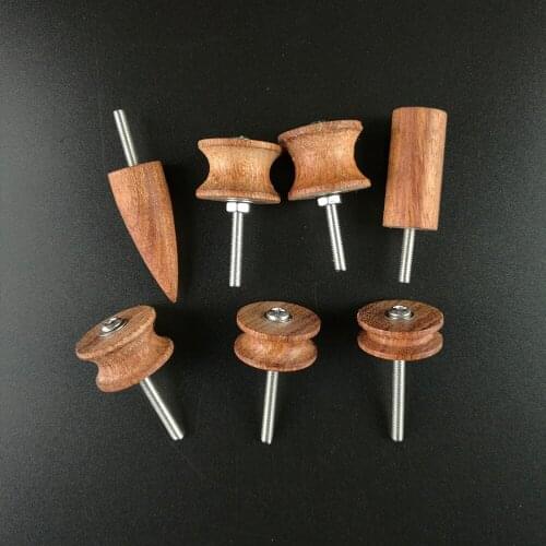 New 7Pcs/set Leathercraft Tools Leather Burnisher Wood Slicker Wood Edge Tools Leather Polishing Timming Sewing Tools Accessory