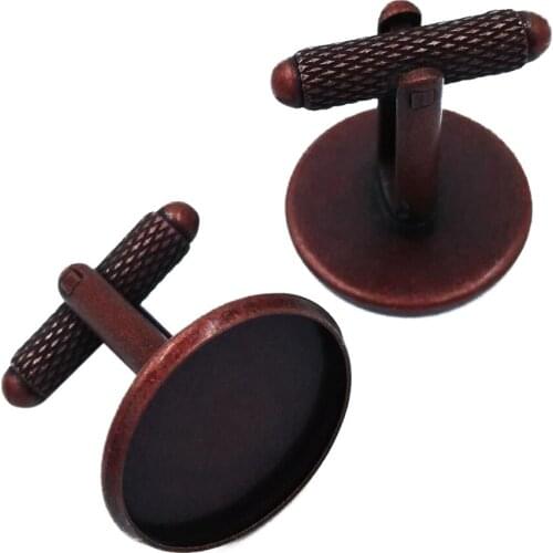 Wholesale 12mm 14mm 16mm 18mm 20mm Antique Copper Blank Cufflinks Base Cuff Link Settings Cabochon Cameo Base CL016