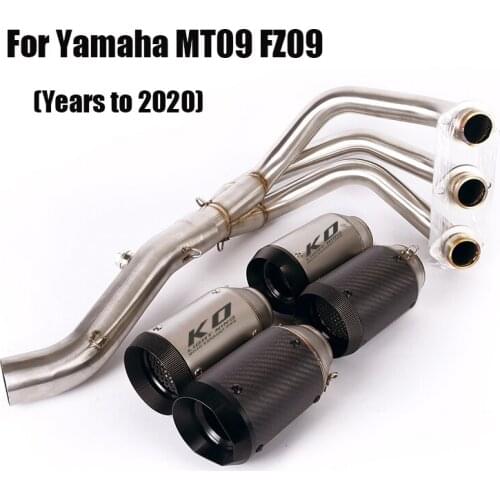 Full Exhaust System 160mm Muffler Escape End Tip Front Header Link Pipe Removable For Yamaha MT09 FZ09 Motorcycle