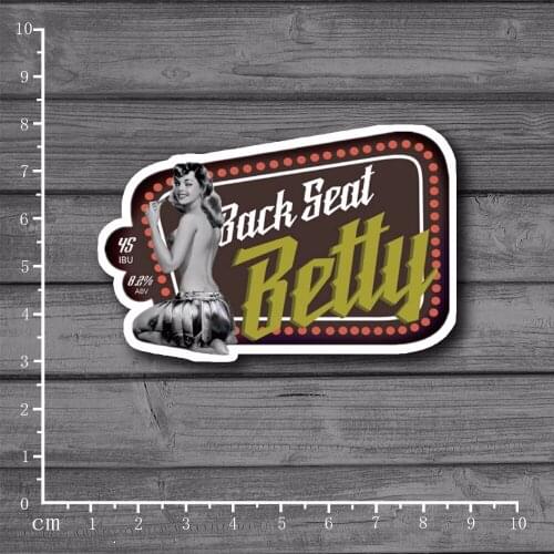 Retro Back Seat Betty Graffiti Scrapbooking Stationery Sticker Decor Decal For Ablum Diary Laptop Luggage Skateboard[Single]