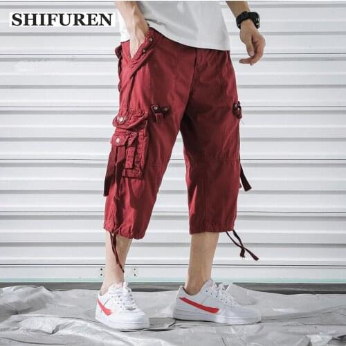 SHIFUREN Men Military Camo Cargo Shorts Summer Fashion Loose Casual Short Pants Baggy Cotton Male Beach Board Trousers Big Size