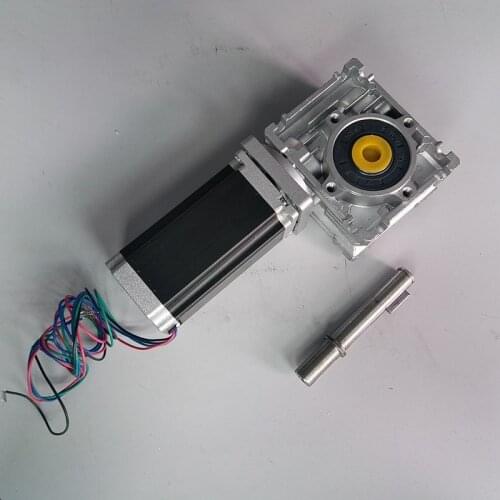 Ratio 10:1 Worm Gearbox RV040 Speed Reducer 18mm Output Nema34 Stepper Motor 6A 150MM 12NM 1700Oz-in Convert 90 Degree