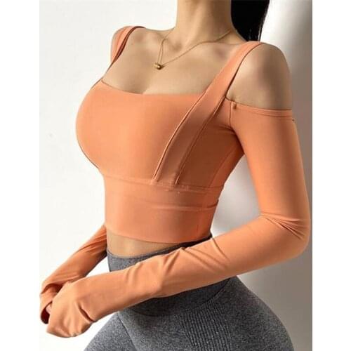 Cloud Hide Sexy Yoga Crop Top Women Sports Bra Fitness Long Sleeve Underwear Workout Blouse Push Up Run Gym Shirt Active Wear