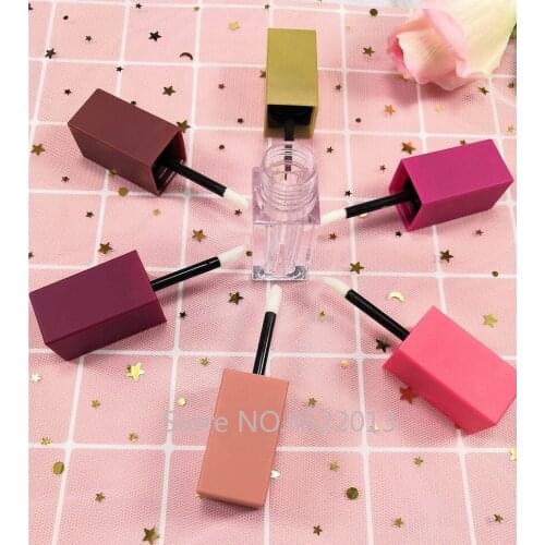 10/30/50pcs Square Empty Lip Gloss Tube, DIY Pink Clear/Matte Lip Gloss Refillable Bottles,Plastic Liquid Lipstick Container