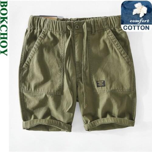2021 New Summer Mens Solid Color Cotton Casual Shorts GA-T108