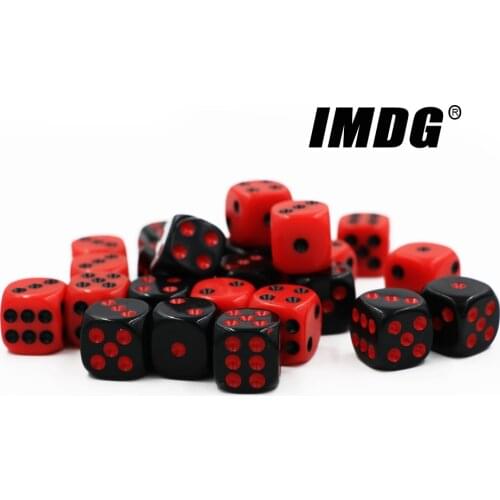 24Pcs/pack High Quality Boutique Dice #16 KTV Bar Acrylic Colorful Red Black Round Corner Gambling Casino Dice