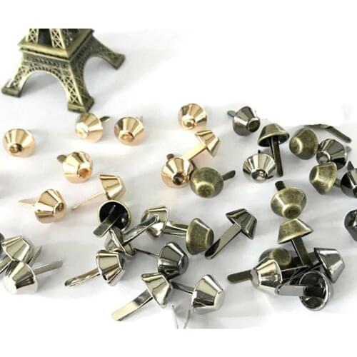 30Pcs 12mm Luggage Parts Rivet Bag Leather Accessories Manual Bag Bottom Nail Foot Nail DIY Parts Alloy Two-Legged Bucket Nail