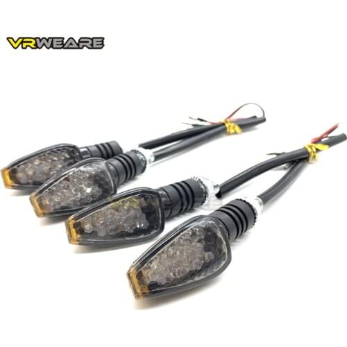 4Pcs Motorcycle Universal LED Turn Signal Lights Short Triangle LED Turn Signals Indicator Blinkers Flashers Color Accessories