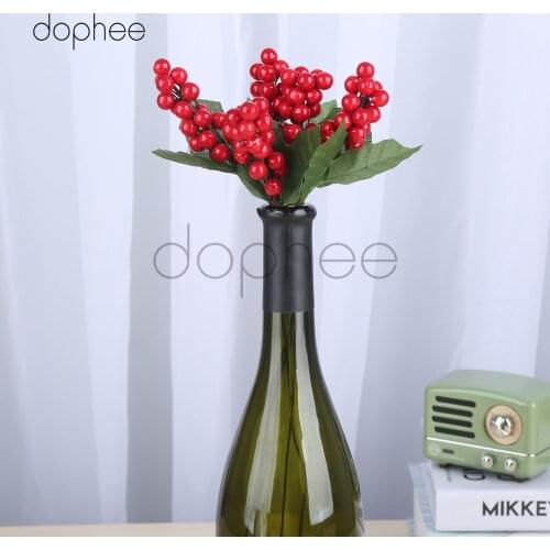Dophee 5pcs Artificial Flower Stamens Pearl Branches For Wedding Decoration DIY Christmas Party Decorations