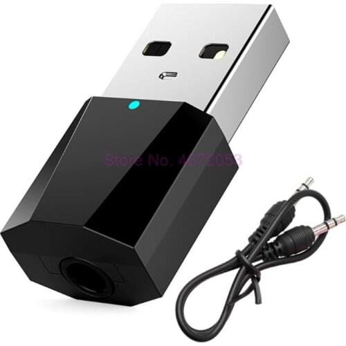 500pcs/lot USB Wireless Bluetooth 3.5mm Audio Stereo Receiver for Car AUX Speaker Headphone