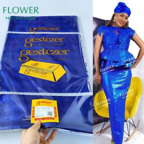Royal Blue 2021 African Bazin Riche Gextczer For Women Daily Party Dress Top Quality Sewing Clothing Bazin Riche Lace Materials