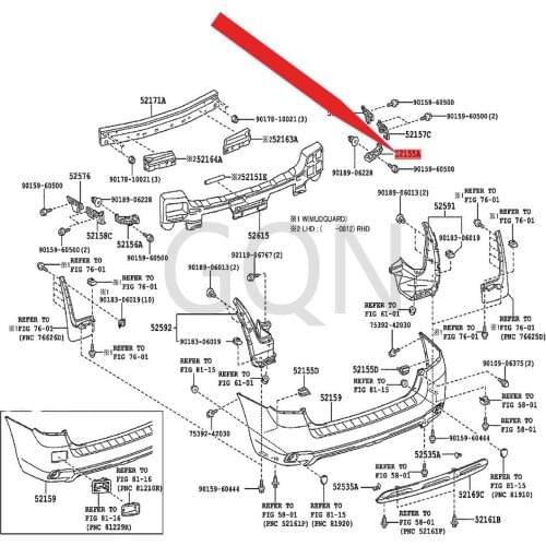 Rear bumper right bracket 2007-Toy ota HIG HLA ND ER rear bumper bracket (R) rear front and rear bumper front bumper bracket