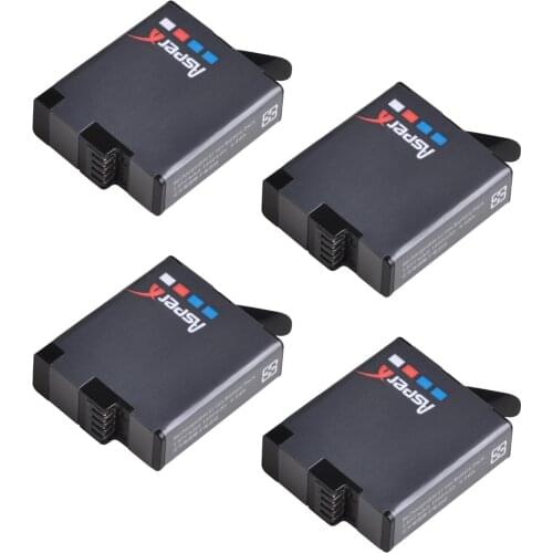 AsperX 4Pcs 1680mAh AHDBT-501 AHDBT 501 Rechargeable Li-ion Battery for Gopro 5 Hero 5 Go pro 5 AHDBT 501 Camera