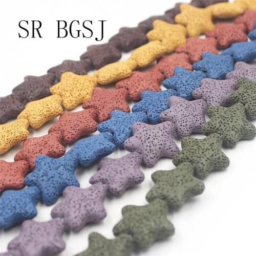 Free Shipping 25mm Select by Color Star Gems Beads Volcanic Rock Lava Loose diy Beads Strand 15inch
