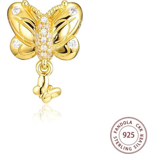 Shine Decorative Butterfly Charm Fits Pandora Charms Bracelet Argent 925 Sterling Silver Beads Silver 925 Jewelry for Women