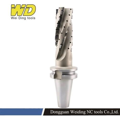 Large cutting Tools 1pcs BT40 40mm 45mm 50mm 63mm 52L-145L Shell High Speed Corn Milling Cutter with Suitable Free inserts
