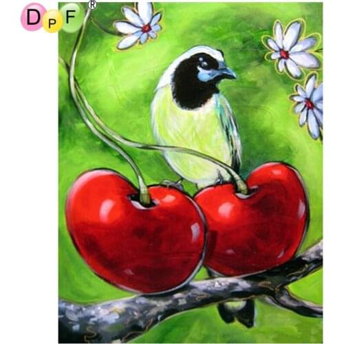 DPF DIY Bird apple 5D home decor crafts wall painting mosaic square rhinestone diamond painting cross stitch diamond embroidery