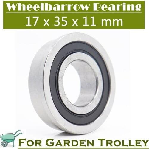 F6003-2RS Wheelbarrow Bearing 17x35x10mm ( 1 Pc ) Garden Trolley Ball Bearings With Flanged