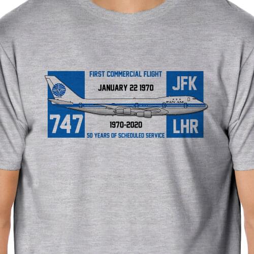 Retro Flight - Pan Am Boeing 747 First Commercial Flight Anniversary T-Shirt