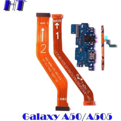 For Samsung Galaxy A50 A505F A505DS A505FN power volume side button strip mainboard LCD USB charing board microphone flex cable