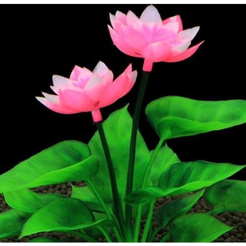 Simulated Water Grass Artificial Lotus Flower Aquarium Landscape Underwater Weeds Ornament Aquatic Fake Plant Fish Tank Decor