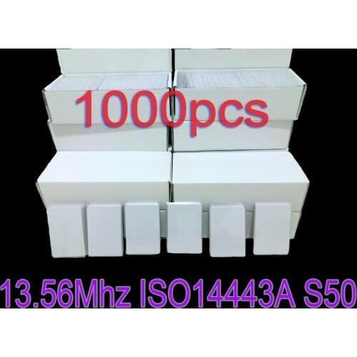 1000pcs/Lot 13.56MHz Card ISO14443A S50 1K Nfc Cards Universal Label RFID Tag Access Control Card