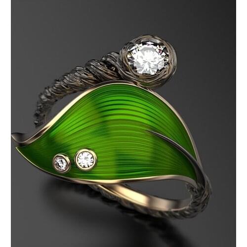 Fashion New Green Leaf Vine Cheap Rings for Teen Girls Jewelry for Women Trendy Jewelry Accessories for Women Wholesale Jewelry