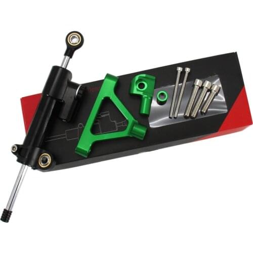 Set Steering Damper Stabilizer Bracket Mount Kit Gray For KAWASAKI ZX10R 04-05