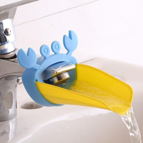 Cute Bathroom Sink Faucet Chute Extender Crab Children Kids Washing Hands convenient For Children